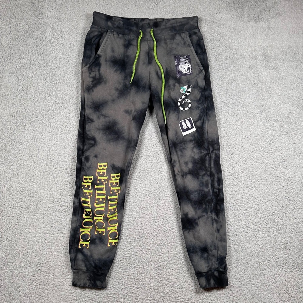 Beetlejuice Icons‎ Tie Dye Women's Small Sweatpants Joggers Ghost Snake Patches